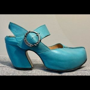 Turquoise platform Fluevogs